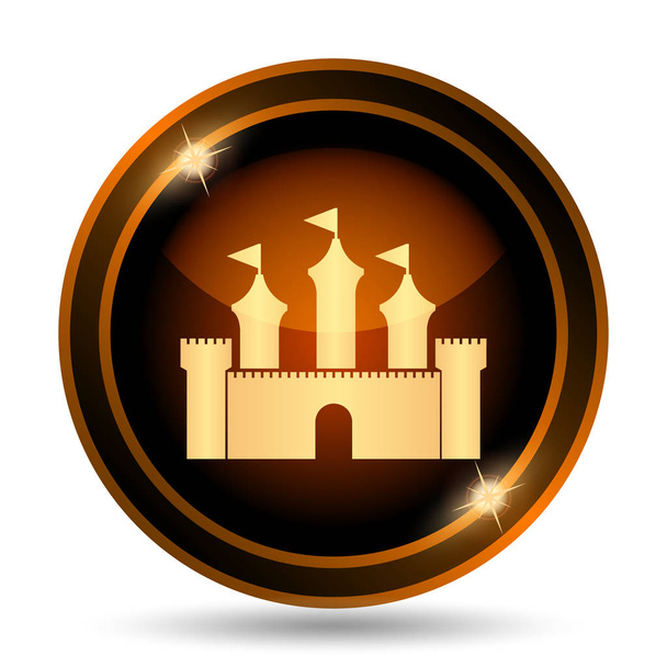 Castle icon. Internet button on white background - Photo, Image