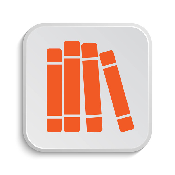 Иконка библиотеки книг. Кнопка Интернет на белом фоне
 - Фото, изображение