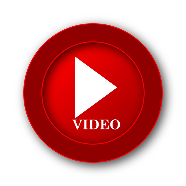 Icono de reproducción de vídeo. Botón de Internet sobre fondo blanco
. - Foto, Imagen