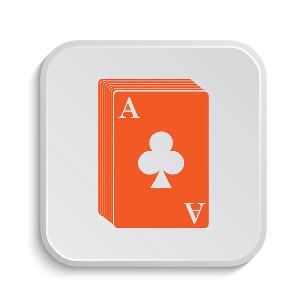 カード アイコンのデッキ。白い背景の上のインター ネット ボタン - 写真・画像