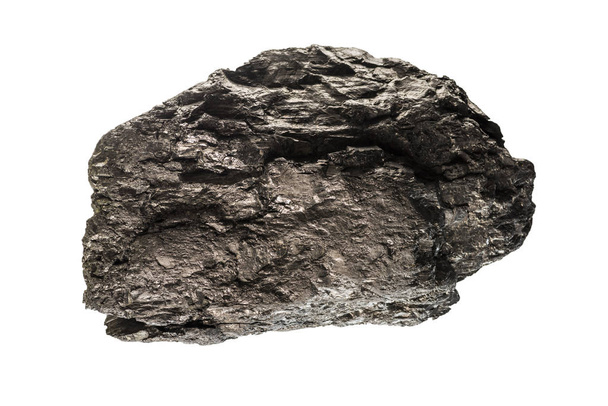 izole beyaz taşa kömür - Fotoğraf, Görsel