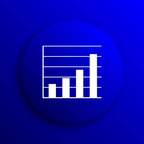 Chart bars icon. Internet button on blue background - Photo, Image