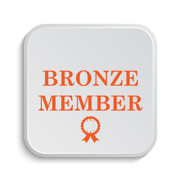 Bronzen lid pictogram. Internet knop op witte achtergrond - Foto, afbeelding