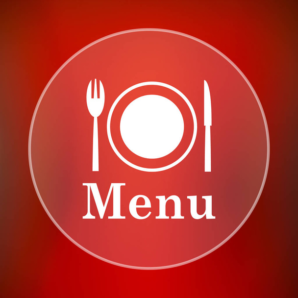 Icono del menú. Botón de Internet sobre fondo rojo
 - Foto, imagen