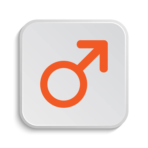 Znak mužského pohlaví ikona. Tlačítko Internet na bílém pozadí - Fotografie, Obrázek