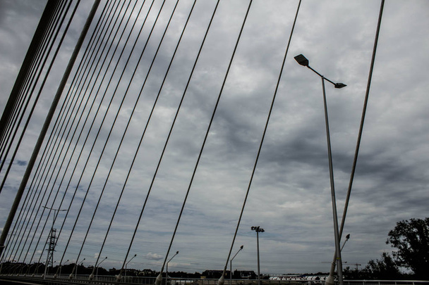 Modern bridge against the sky. Background. - Photo, Image