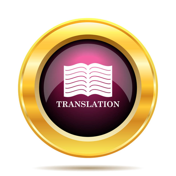 Icono del libro de traducción. Botón de Internet sobre fondo blanco
 - Foto, Imagen