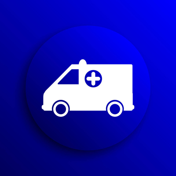 Ambulance ikona. Internet tlačítko na modrém pozadí - Fotografie, Obrázek