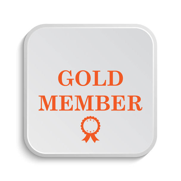 Gold member icon. Internet button on white background - Photo, Image