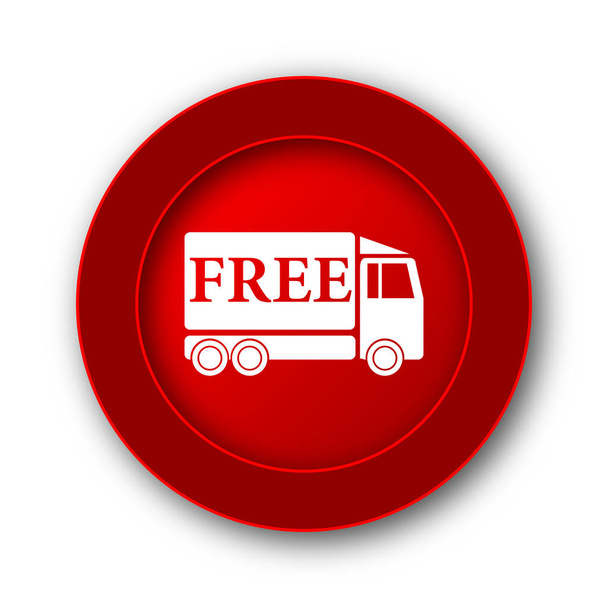 Free delivery truck icon. Internet button on white background. - Photo, Image