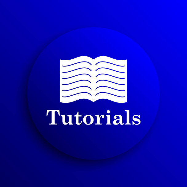 Tutorials icon. Internet button on blue background - Photo, Image