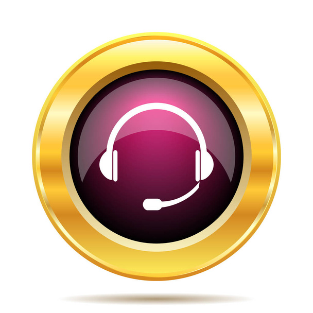Headphones icon. Internet button on white background - Photo, Image