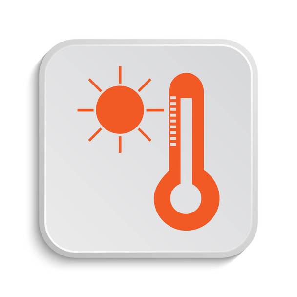 Icona sole e termometro. Pulsante Internet su sfondo bianco
 - Foto, immagini
