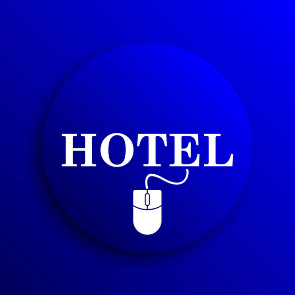 Icona dell'hotel. Pulsante Internet su sfondo blu
 - Foto, immagini