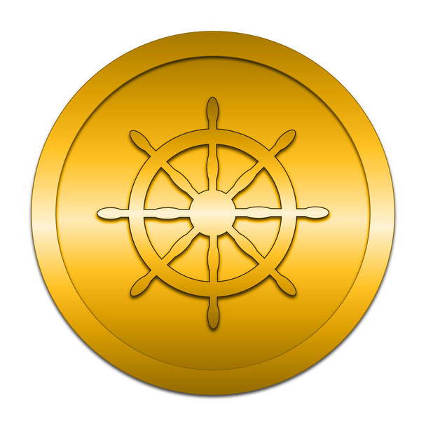 Nautical wheel icon. Internet button on white background. - Foto, immagini