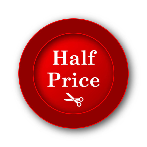 Half price icon. Internet button on white background. - Photo, Image