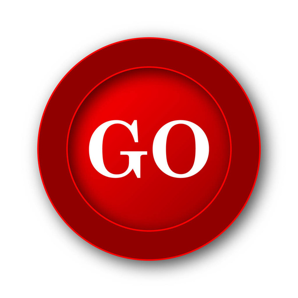 Icono GO. Botón de Internet sobre fondo blanco
. - Foto, Imagen