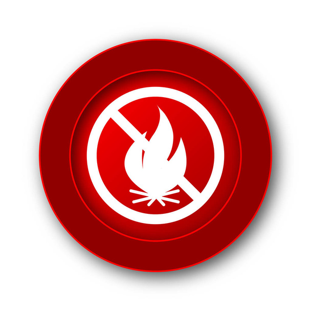 Запретная икона огня. Кнопка Интернет на белом фоне
. - Фото, изображение