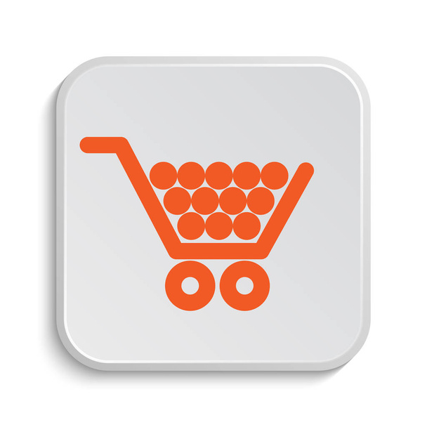 Shopping cart icon. Internet button on white background - Photo, Image