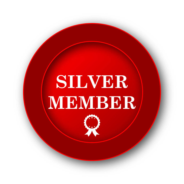 Silver-lid pictogram. Internet knop op witte achtergrond. - Foto, afbeelding