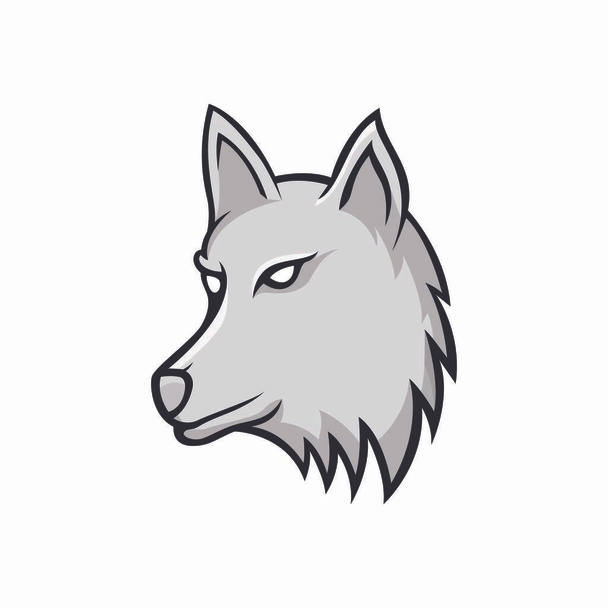 狼オオカミ マスコット ヘッドのロゴ ベクター デザイン イラスト分離された紋章動物スポーツ - ベクター画像