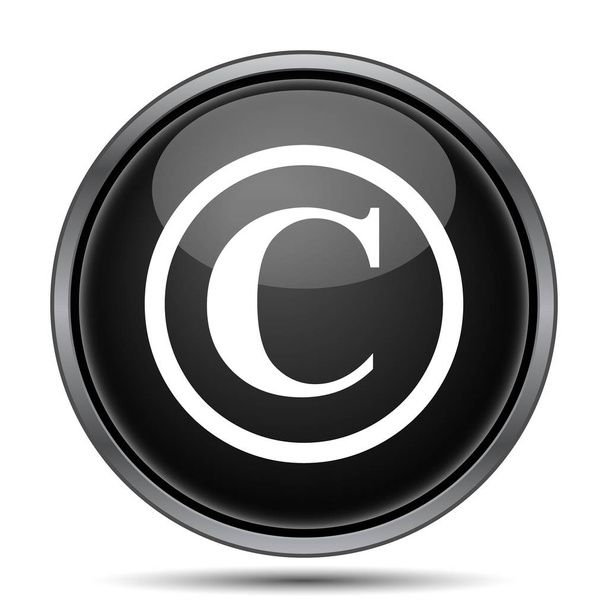Copyright pictogram. Internet knop op witte achtergrond - Foto, afbeelding