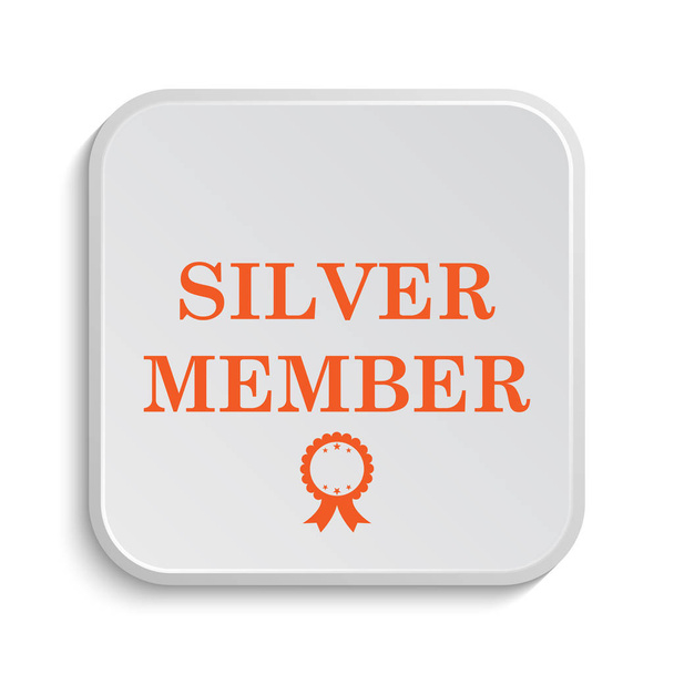 Icona membro d'argento. Pulsante Internet su sfondo bianco
 - Foto, immagini