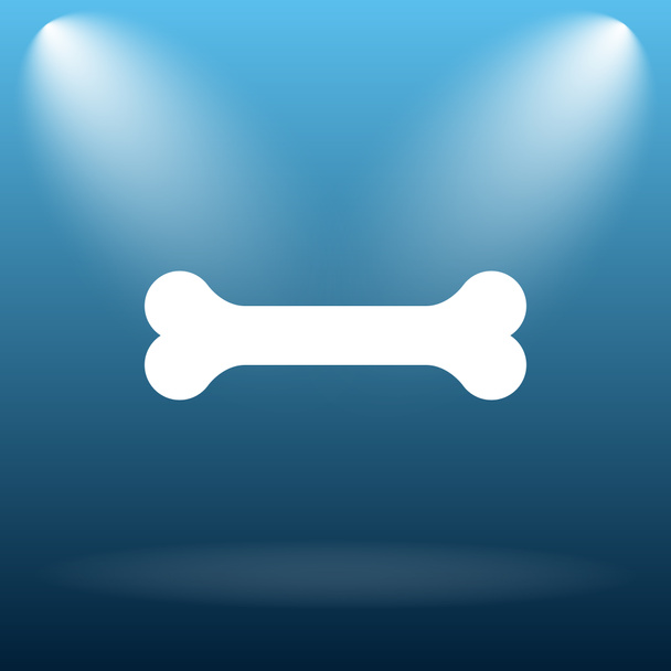 Bone icon. Internet button on blue background. - Photo, Image