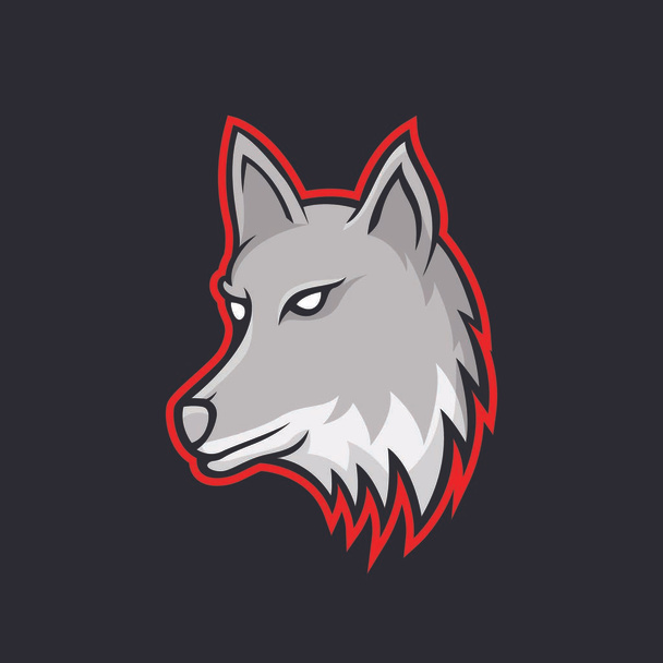 Wilki Wilk maskotka głowy logo wektor projekt ilustracja godło na białym tle zwierzęta sport - Wektor, obraz