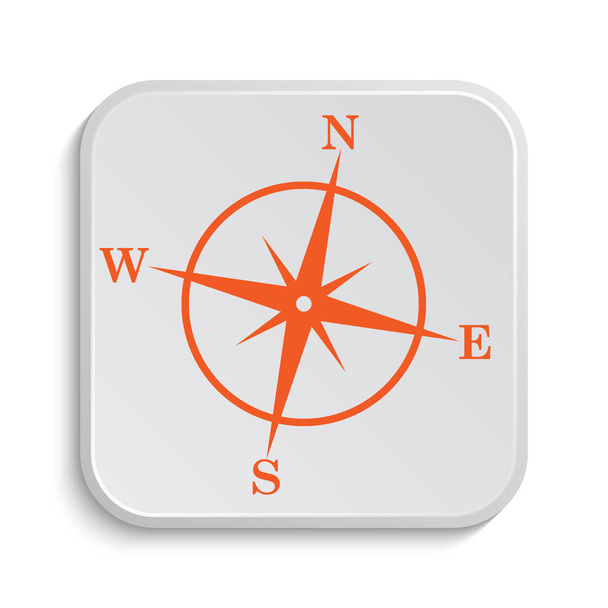 Ikona Kompas. Przycisk Internet na białym tle - Zdjęcie, obraz