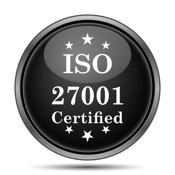 ISO 27001-pictogram. Internet knop op witte achtergrond - Foto, afbeelding