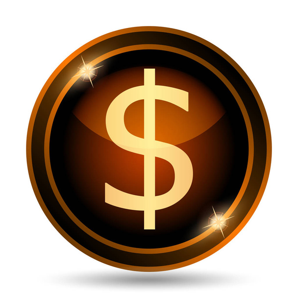 Dollar icon. Internet button on white background - Фото, изображение