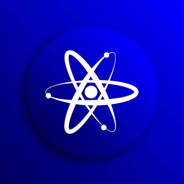 Icona degli atomi. Pulsante Internet su sfondo blu
 - Foto, immagini