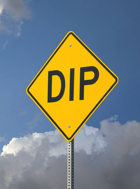 Dip Sign On Blue Sky And Cloud Background, Vertical Format - Photo, Image
