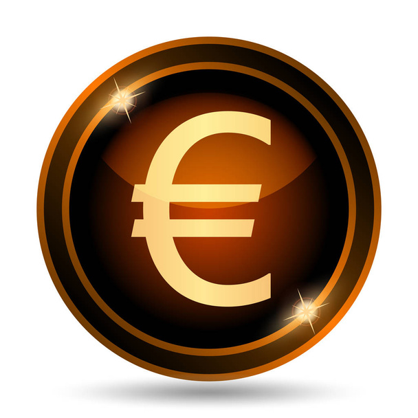 Euro icon. Internet button on white background - Fotoğraf, Görsel