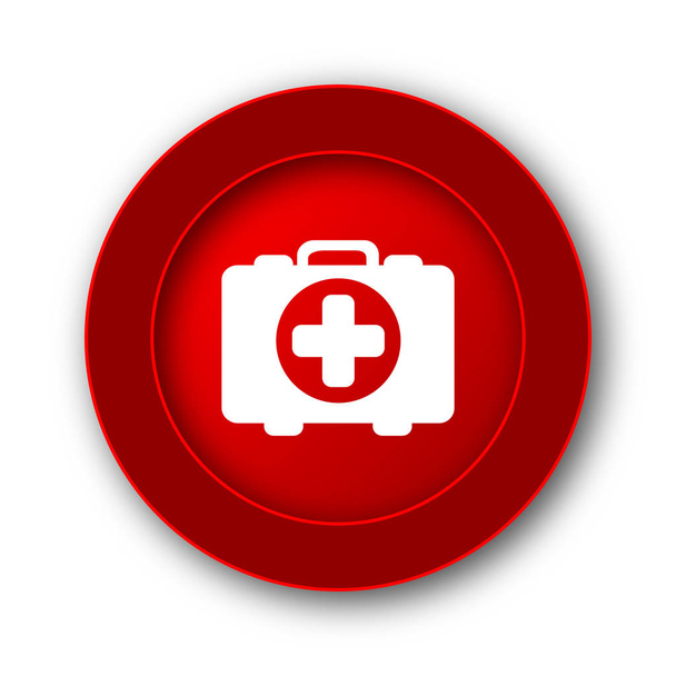 Icono de bolsa médica. Botón de Internet sobre fondo blanco
. - Foto, Imagen