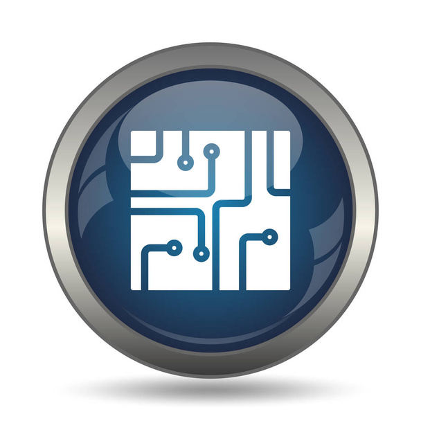 Circuit board icon. Internet button on white background - Zdjęcie, obraz