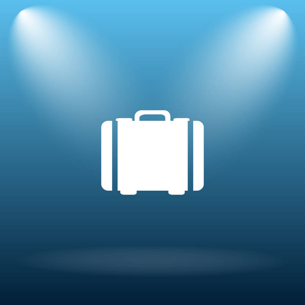 Icona della valigia. Pulsante Internet su sfondo blu
. - Foto, immagini