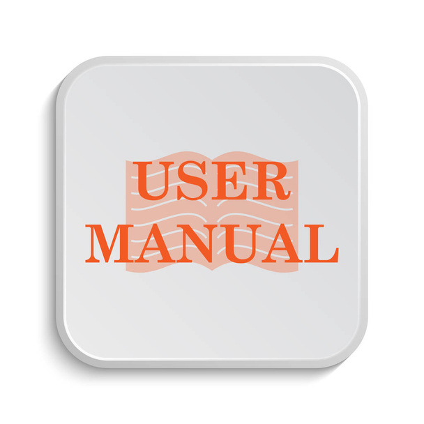 ユーザー マニュアルのアイコン。白い背景の上のインター ネット ボタン - 写真・画像