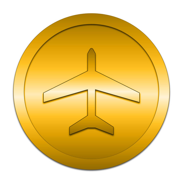 Flugzeug-Symbol. Internet-Taste auf weißem Hintergrund. - Foto, Bild