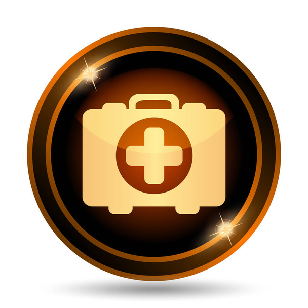 Icono de bolsa médica. Botón de Internet sobre fondo blanco
 - Foto, imagen
