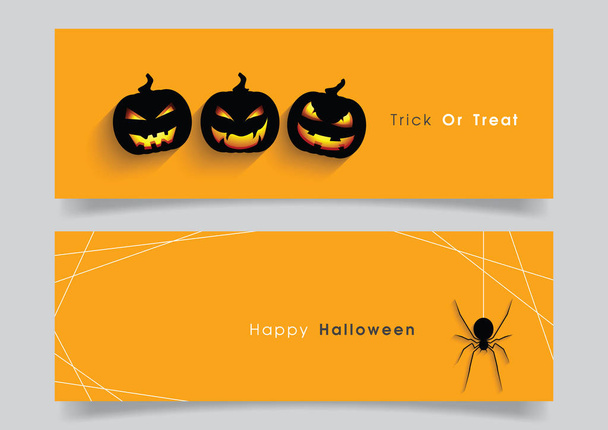 Set di banner con zucca e ragno di Halloween
. - Vettoriali, immagini
