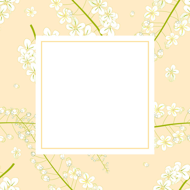 Cassia Fistula - Golden Shower Flower Banner Card. Vector Illustration - Vector, Imagen