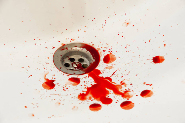  blood drain bathroom sink - Photo, Image