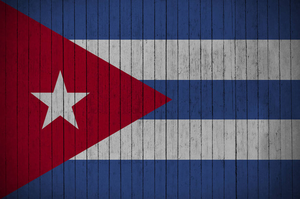 Flaga Kuby na podłoże drewniane - Zdjęcie, obraz