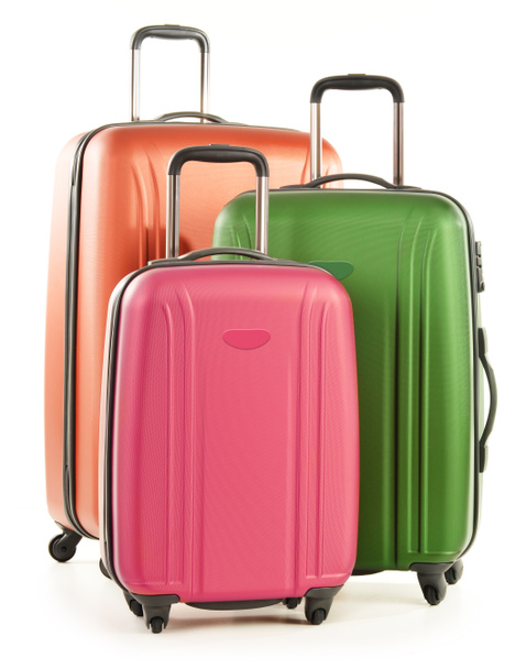 Багаж, состоящий из больших чемоданов, изолированных на белый - Фото, изображение