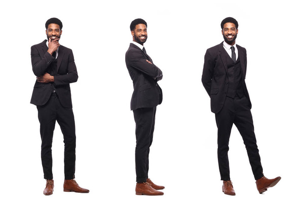 Afroamerikanischer junger Mann in verschiedenen Posen - Foto, Bild
