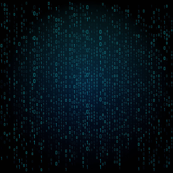 Matrix texture with digits. Binary code, abstract futuristic cyberspace background. Data analisys pattern. - Vector, Image
