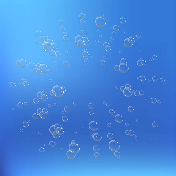 Пузыри под водой векторная иллюстрация на синем фоне
 - Вектор,изображение