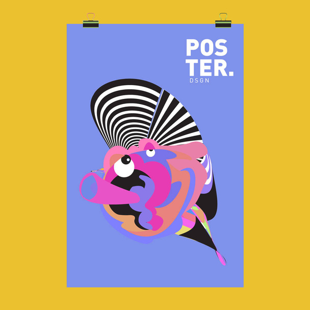 Abstract Colorful Cartoon Character Cover e Poster Design Template. 3d Gradiente Embryo Forma e modello Layout Design Template
. - Vettoriali, immagini